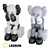 Designer KAWS Piggy Bank Figurine 3D model small image 1