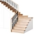 Modern Staircase 26 Kit 3D model small image 2