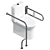 Stainless Steel Toilet Safety Grab Handle 3D model small image 3