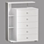 Elegant Camellia Chest of Drawers 3D model small image 3