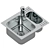 Designer Stainless Steel Sink Bowls 3D model small image 1