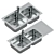 Designer Stainless Steel Sink Bowls 3D model small image 2