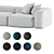 Modular Sofa with Cushions 3D model small image 5