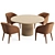 RH Mulholland Round Dining Set 3D model small image 4