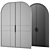 Modern Entry Door Set71 3D model small image 4