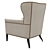 Elegant Samuel Wing Chair 3D model small image 2