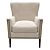 Elegant Samuel Wing Chair 3D model small image 3