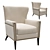 Elegant Samuel Wing Chair 3D model small image 5