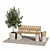 Urban Park Bench Set 3D model small image 1