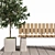 Urban Park Bench Set 3D model small image 3