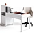 Ergonomic Desk Chair and Writing Desk 3D model small image 2