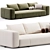 Sleek Contemporary Yves Sofa Minotti 3D model small image 3