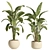 Concrete Pot Indoor Plant Set 3D model small image 2