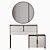 Milan Vanity Table Light Beige Mirror 3D model small image 4