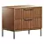 Sleek 2-Drawer Burgess Nightstand 3D model small image 1