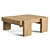 Vigo Teak Side Table, Natural 3D model small image 1