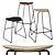 Modern Adjustable Height Bar Stool 3D model small image 5