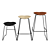 Modern Adjustable Height Bar Stool 3D model small image 6