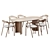 Sleek Modern Dinning Chair Set 3D model small image 2