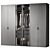 Illuminated Wardrobe 300x65x260 with Adjustable Lighting 3D model small image 1