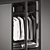 Illuminated Wardrobe 300x65x260 with Adjustable Lighting 3D model small image 3