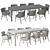 Flexform Vesta Dining Set 3D model small image 5