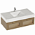  Floating Stone Vanity Rattan Door 3D model small image 2