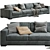 Modern Avana 2-Seat Sofa Set 3D model small image 1