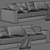 Modern Avana 2-Seat Sofa Set 3D model small image 4