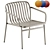 Modern Stackable Steel Armchair with Armrests 3D model small image 1