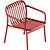 Modern Stackable Steel Armchair with Armrests 3D model small image 4