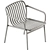 Modern Stackable Steel Armchair with Armrests 3D model small image 5