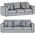 Formitalia Clarissa Sofa Set 3D model small image 5