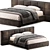 Elegant Modern Bed K560 3D model small image 1