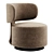 Contemporary Fabric Armchair: TAMBUROUND 3D model small image 1