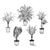 Indoor Dragon Palm Trees Set 3D model small image 7