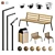 Exterior Park Furnishings Set 3D model small image 1