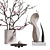 Abstract Cherry Blossom Sculpture Set 3D model small image 5