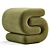 Elegant Jaszlyn Velvet Ottoman 3D model small image 1