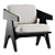 Smooth Design Star Armchair 3D model small image 1