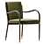 Luxurious Olive Green Velvet Armchair 3D model small image 2