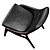 Luxury Leather Art Chair Canaletto 3D model small image 4