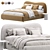  Cozy Beige Bed Amber 3D model small image 1