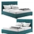 Sherona Bed: Elegant Velvet Design 3D model small image 3