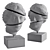 Apollo Sliced Head Sculpture 3D model small image 7