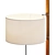 Modern Wood and Fabric Floorlamp 3D model small image 2