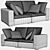 Luxury Malibu Cloud Sofa 3D model small image 7