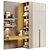 Modern Modular Kids Cabinet with Desk 3D model small image 2