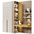 Modern Modular Kids Cabinet with Desk 3D model small image 6