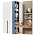 Modern Modular Kids Cabinet with Desk 3D model small image 7